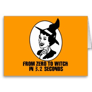 Zero to Witch 50's Style(B&W) Greeting Cards