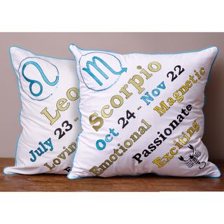 Astrology Blue and Green Pillow Cover (India) Throw Pillows & Covers