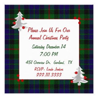 Tartan Plaid Christmas Party Invitation