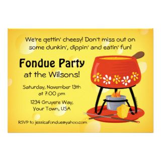 Cheese Fondue Party Invitation