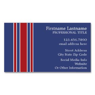 Team Jersey Stripes Custom Name and Number Business Card Template