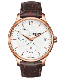 Tissot Watch, Mens Swiss Tradition Brown Leather Strap 42mm T0636393603700   Watches   Jewelry & Watches