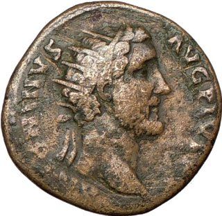 ANTONINUS PIUS 139AD Authentic Ancient Roman Coin FIDES TRUST w fruit dish Rare 