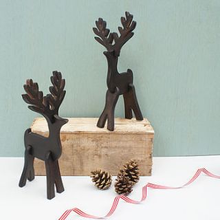 solid wood christmas reindeer decoration by sparks living