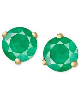 14k Gold Earrings, Emerald Stud (1/8 ct. t.w.)   Earrings   Jewelry & Watches