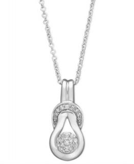 Diamond Earrings, Sterling Silver Diamond Knot Leverback Earrings (1/4 ct. t.w.)   Earrings   Jewelry & Watches