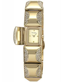 Vince Camuto Watch, Womens Crystal Accent Gold Tone Pyramid Cover Link Bracelet 17mm VC 5126CHGB   Watches   Jewelry & Watches