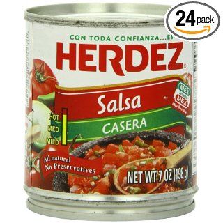 Herdez Salsa Casera, 7 Ounce Cans (Pack of 24)  Herdez Mexican Salsa Casera  Grocery & Gourmet Food