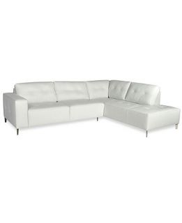 Giada Leather Sectional Sofa, 112W x 83D x 16H   Furniture