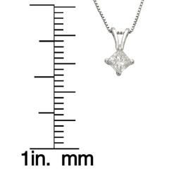 14k Gold 1/4ct TDW Princess Diamond Solitaire Necklace (I J, I1 I2) Diamond Necklaces