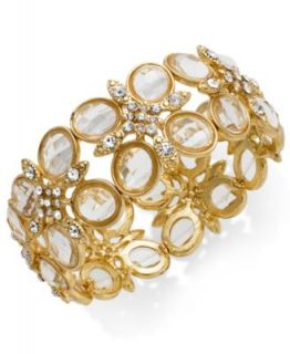 Charter Club Gold Tone Topaz Colored Circle Stretch Bracelet   Fashion Jewelry   Jewelry & Watches