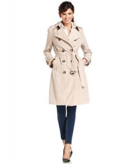London Fog Petite Double Breasted Belted Trench Coat   Coats   Women