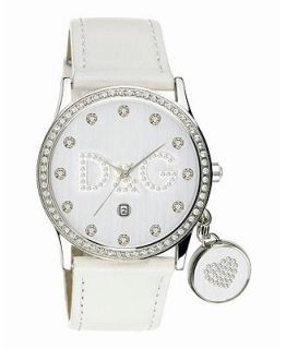 D&G Watch, Womens Gloria White Leather Strap DW0091   Watches   Jewelry & Watches