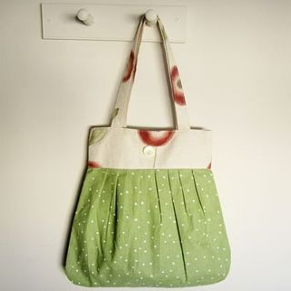 olive knitting bag green and spots by lily button treasures