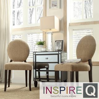 INSPIRE Q Paulina Tan Chenille Round Back Dining Chair (Set of 2) INSPIRE Q Dining Chairs