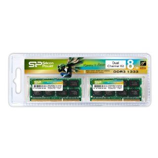 Silicon Power 8GB (2x4GB) DDR3 1333 PC3 10600 204 Pin SO DIMM Notebook Memory Dual Channel Kit SP008GBSTU133V22 Computers & Accessories