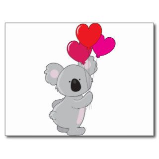 Koala Heart Balloons Post Card