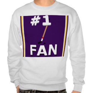 Number 1 Hockey Fan Purple and Gold Pull Over Sweatshirt