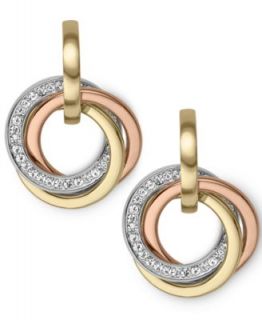 Eliot Danori Earrings, Crystal Accent Huggie   Fashion Jewelry   Jewelry & Watches