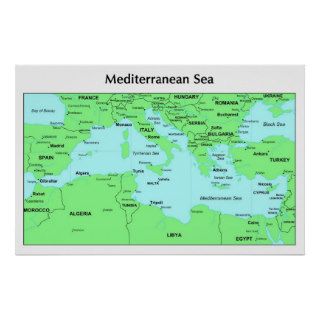 Mediterranean Sea map Print