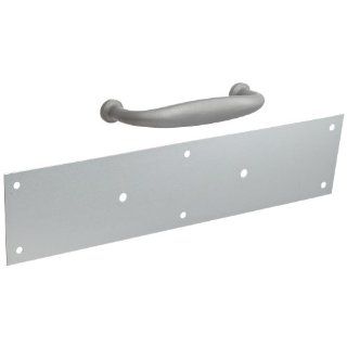 Rockwood 132 X 70B.32D Stainless Steel Cast Pull Plate, 15" Height x 3 1/2" Width x 0.050" Thick, 5 1/2" Center to Center Handle Length, Satin Finish Pull Handles