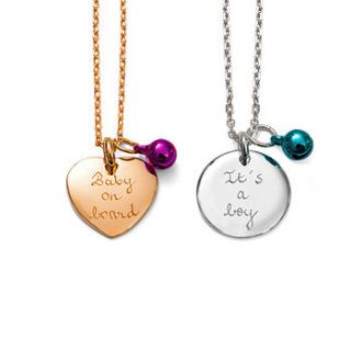 baby shower chime and charm chain necklace by merci maman