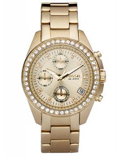 Fossil Womens Decker Gold Tone Stainless Steel Bracelet Watch 38mm ES2683   Watches   Jewelry & Watches