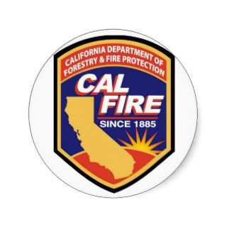 CALIFORNIA DEPARTMENT OF FORESTRY  FIRE PROTECTION ROUND STICKERS