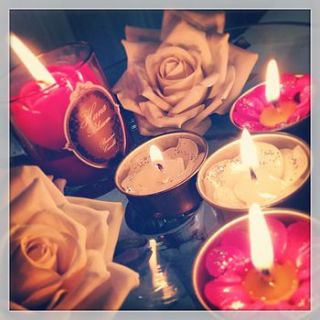 handmade floral scented candle gift set by made with love designs ltd