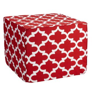 Brooklyn Scalloped 22 inch Square Indoor/ Outdoor Ottoman Outdoor Cushions & Pillows