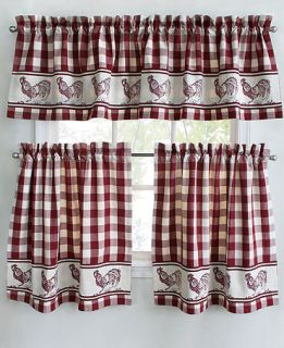 Park B. Smith Pair of Provencial Rooster 60 x 24 Cafe Curtains  