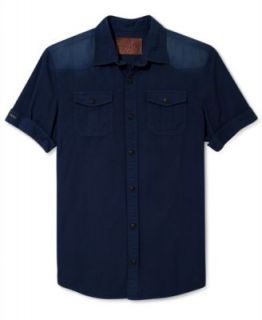 Buffalo David Bitton Shirt, Short Sleeve Sorun Linen Shirt   Casual Button Down Shirts   Men