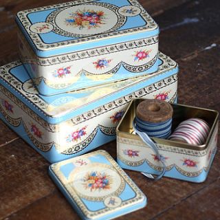 set of three vintage cookie tins by drift living