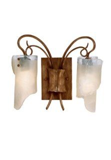 Varaluz 126B02HO Soho 2 Light Bath Light, Hammered Ore Finish with Brown Tint Ice Glass Shades, 14 1/2 Inch by13 Inch by 7 Inch   Vanity Lighting Fixtures  