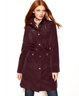 MICHAEL Michael Kors Buckle Collar Belted Trench Coat   Coats   Women