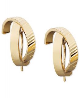 Giani Bernini 24k Gold over Sterling Silver Earrings, Crossover Hoop Earrings   Earrings   Jewelry & Watches