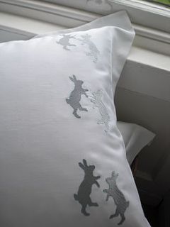 dancing hares egyptian cotton duvet cover by gilly nicolson