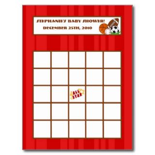 Writable Bingo Card All Star Red Post Card