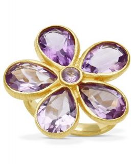 18k Gold over Sterling Silver Ring, Amethyst Flower Ring (6 9/10 ct. t.w.)   Rings   Jewelry & Watches