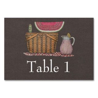 Picnic Basket & Watermelon Table Cards