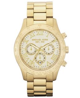Michael Kors Mens Chronograph Layton Gold Tone Stainless Steel Bracelet Watch 45mm MK8214   Watches   Jewelry & Watches