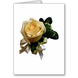 White Rose Corsage Greeting Card