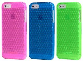 Case FX *3 PACK* FLEX DIAMOND ICE Case Collection for Apple iPhone 5, 5S   WILD PINK, HYPNOTIC BLUE, and ELECTRIC LIME Cell Phones & Accessories
