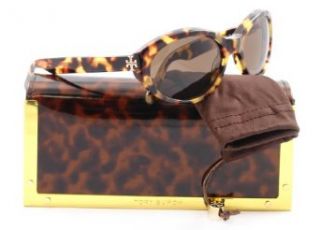 Tory Burch TY7040 Sunglasses   504/73 Spotty Tortoise (Brown Solid Lens)   57mm Tory Burch Clothing