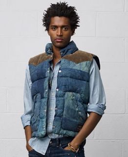 Denim & Supply Ralph Lauren Vest, Patchwork Printed Vest   Coats & Jackets   Men