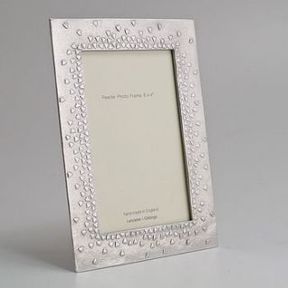 floating hearts cast pewter photo frame by lancaster & gibbings