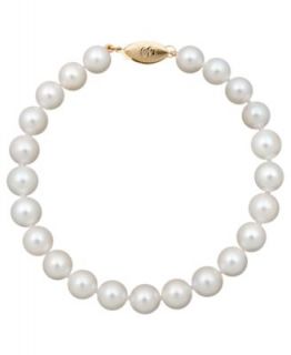 Majorica Pearl Bracelet, 18k Gold over Sterling Silver Organic Man Made Pearl   Fashion Jewelry   Jewelry & Watches