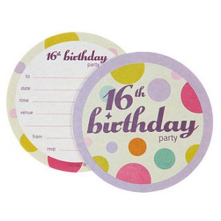 16th birthday party (8 coaster invitations) by aliroo