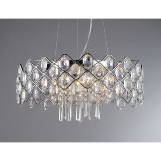 'Persephone' Chrome and Crystal 10 light Chandelier Warehouse of Tiffany Chandeliers & Pendants