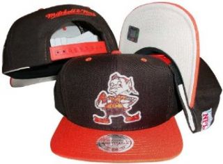 Cleveland Browns Brown/Orange Two Tone Snapback Adjustable Plastic Snap Back Hat / Cap Clothing